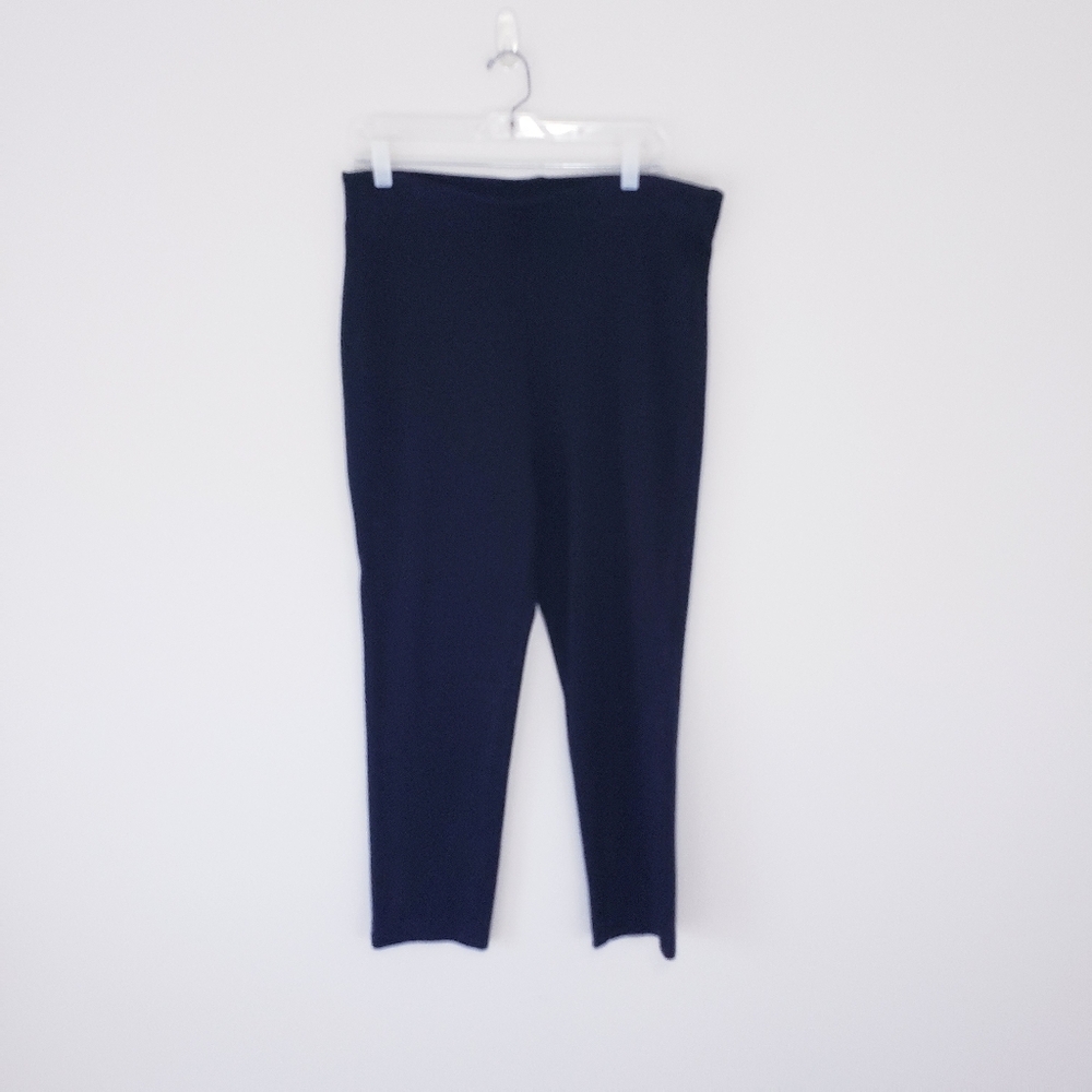 Carol Little Knitwear Black Straight Leg Pants Size Large Knit Vintage Quiet